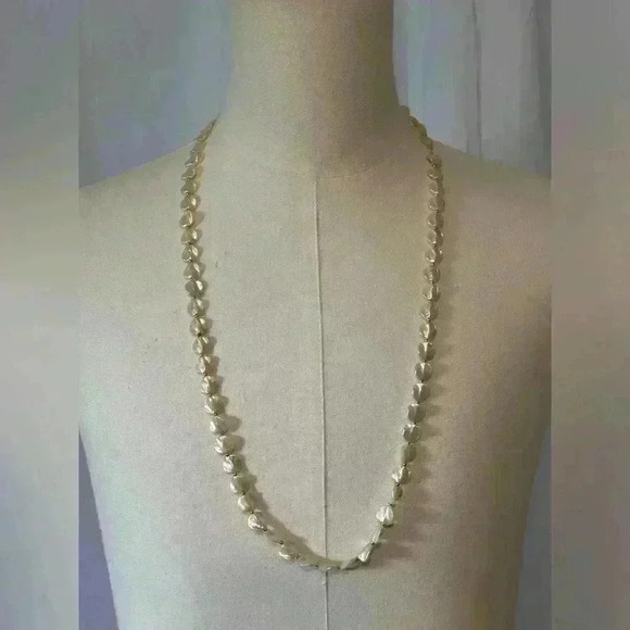 Pearlized Beaded String Necklace. 34” Total Length - Picture 1 of 5
